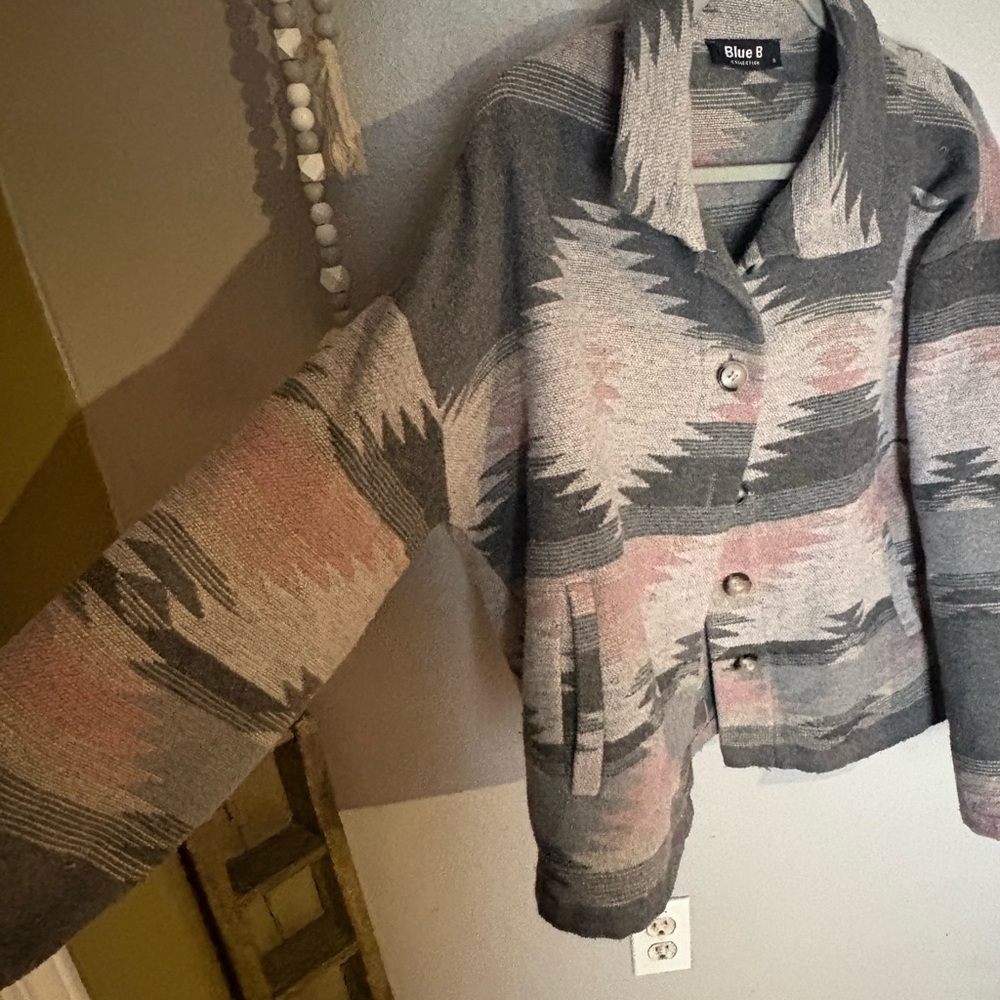 Blue B Aztec Pattern Jacket - image 1